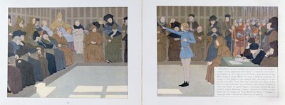 The Trial of Joan of Arc in Rouen Castle in 1431, illustration from 